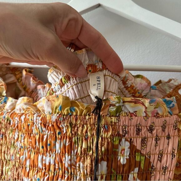 Spell Freda Shirred Blouse in Amber - Picture 7 of 10